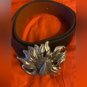 Vintage Sunflower Leather Belt